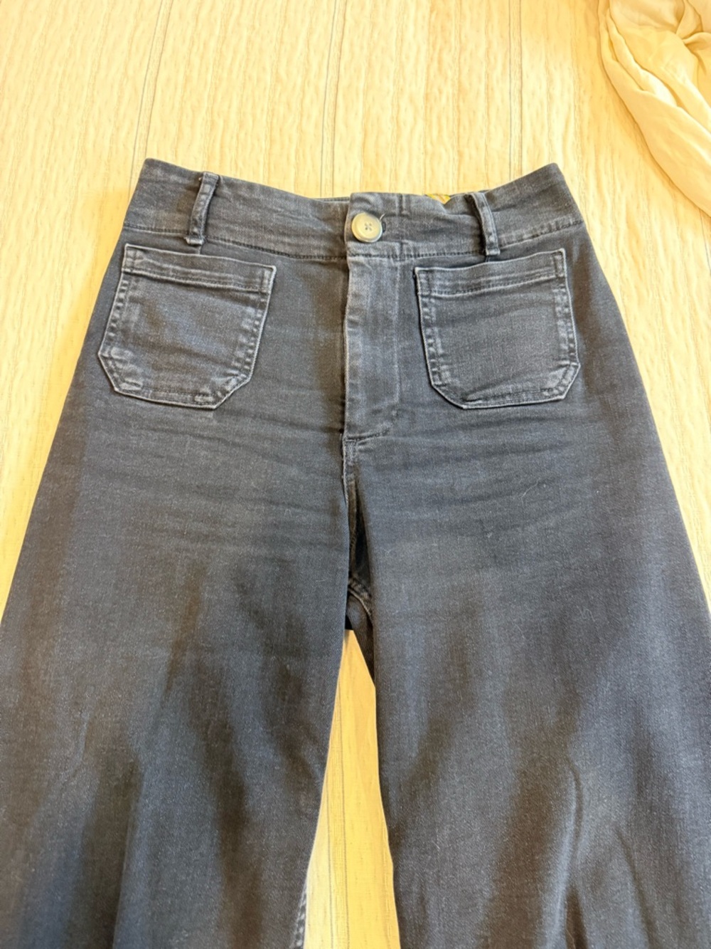 Maeve Colette Black High-Waist Cropped Denim Trousers - Picture 7 of 11